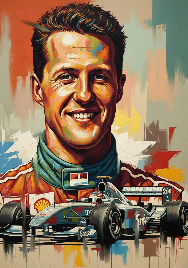 Michael Schumacher Legendary Formula One racer canvas with Floater frame by Lembayung art