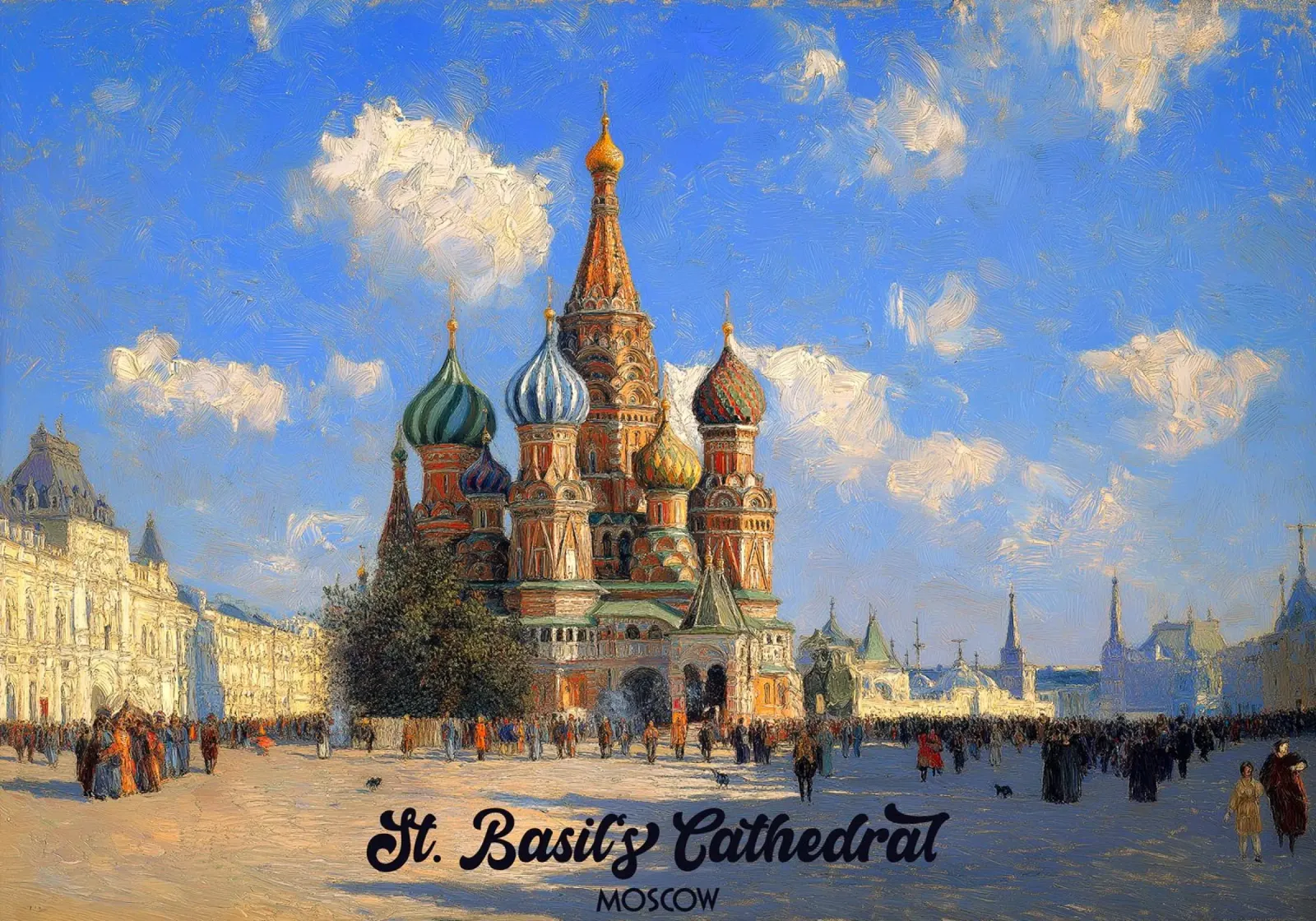 Cattedrale di San Basilio Mosca poster con telaio in alluminio da Fleur de Lys
