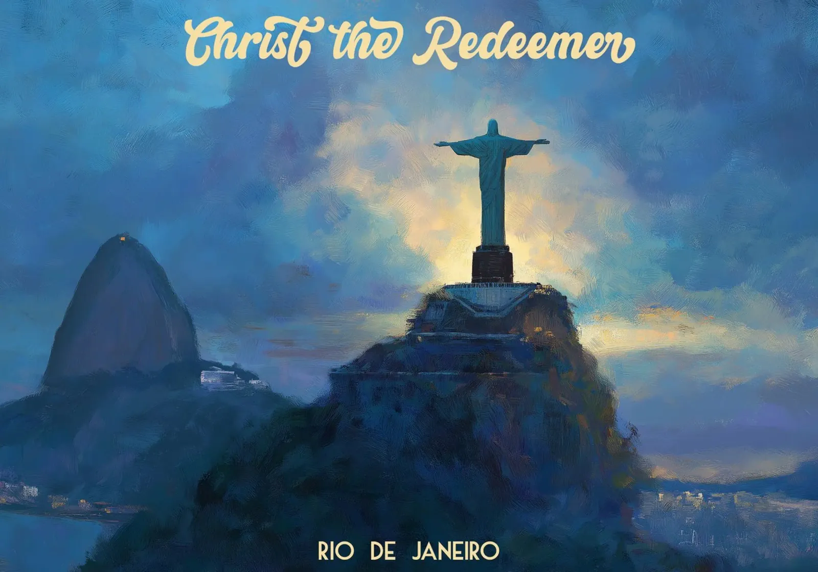 Cristo Redentore Rio de Janeiro Brasile poster con telaio in legno da Fleur de Lys