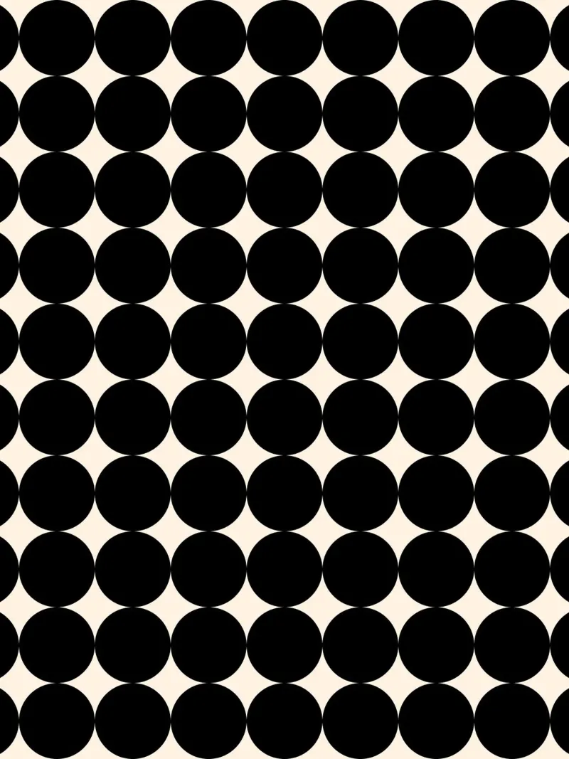 Minimal Geometric Scandi Circle Pattern | Black on Ivory canvas by Beauty in Simplicity