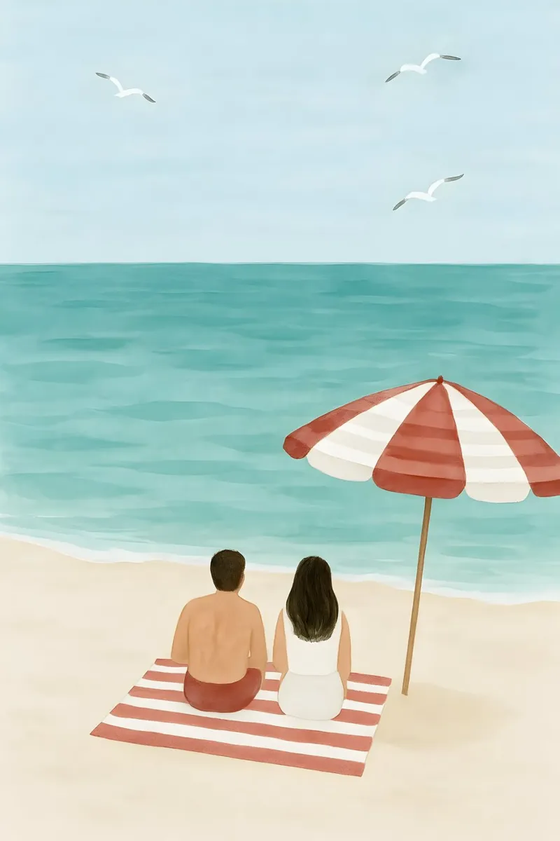 Zweisamkeit am Meer Poster von Sea of Calm