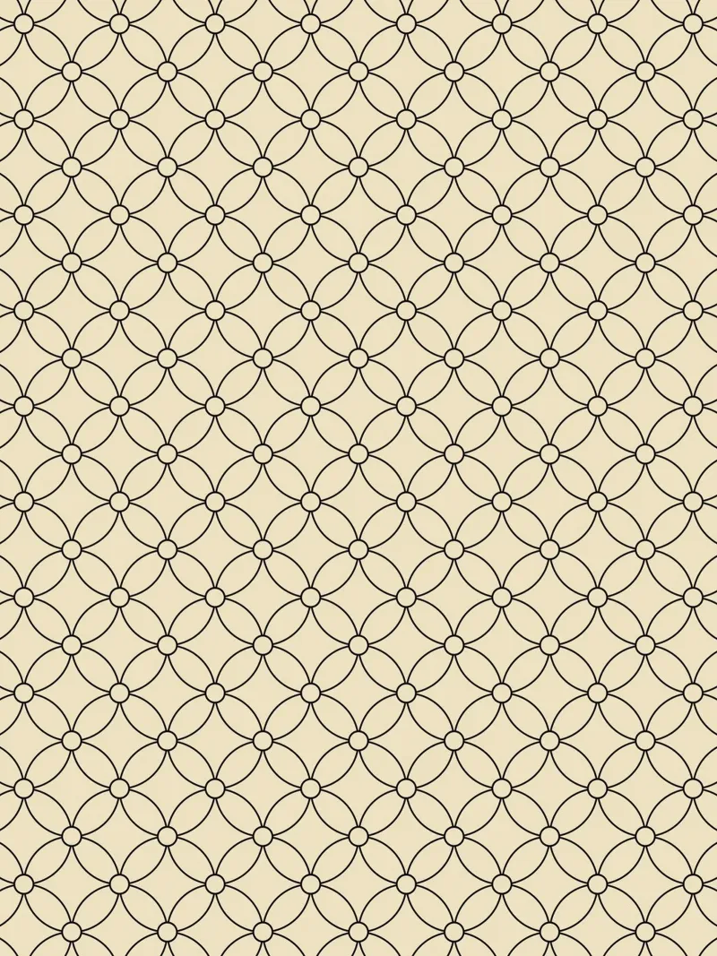 Minimal Geometric Simple Flowers Pattern | Black on Beige canvas by Beauty in Simplicity