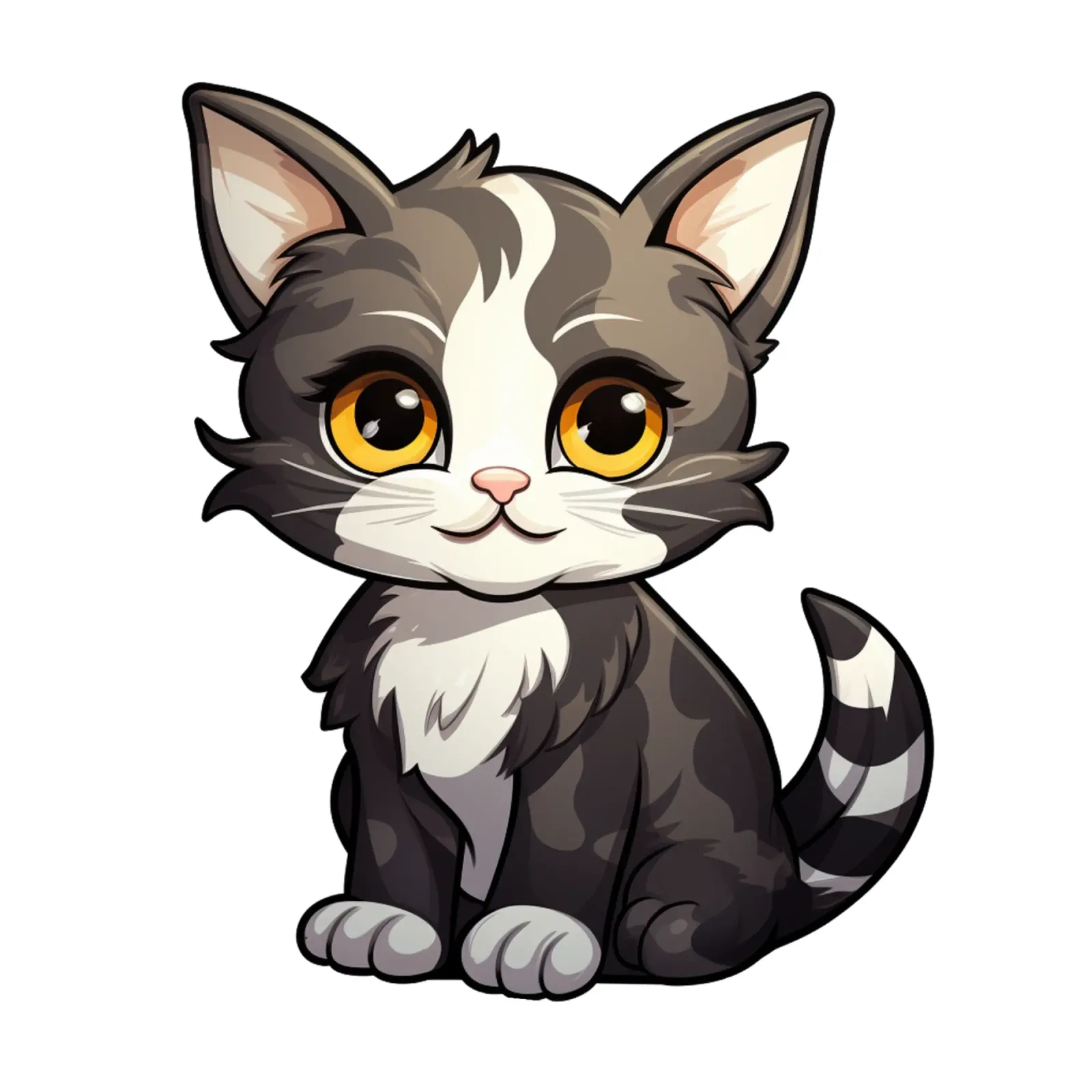 Gatto a cartoni animati tela con Cornice a cassetta da Unicorn Unlimited