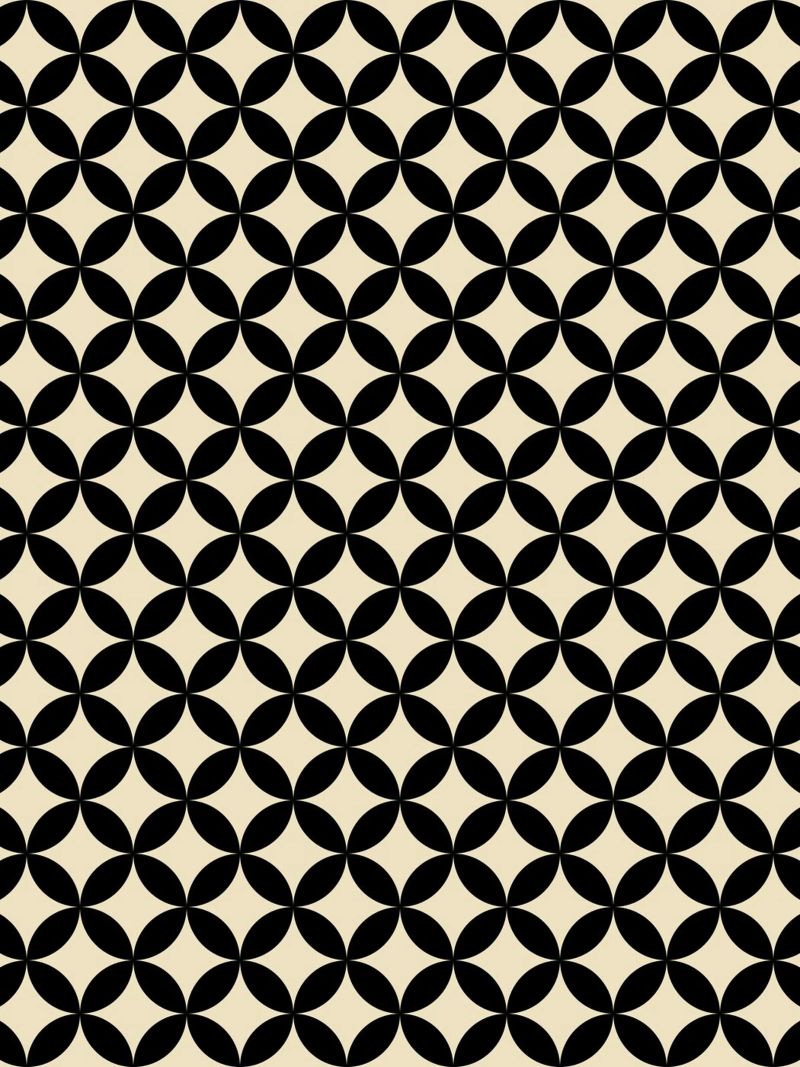 Minimal Basic Geometric Flower Pattern 2 | Nero su Beige pellicola backlit da Beauty in Simplicity