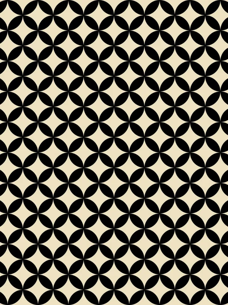 Minimalistisches geometrisches Blumenmuster 2 | Schwarz auf Beige Backlit Folie von Beauty in Simplicity