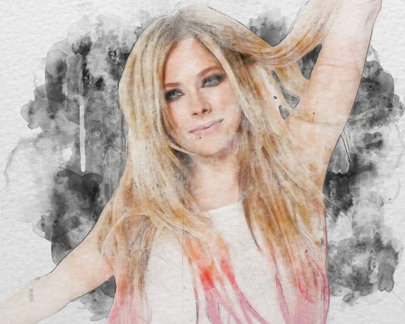 avril lavigne acqua Colore poster con telaio in legno da Trinara