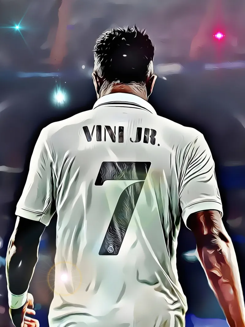 Vinícius Júnior con la maglia numero 7 del Real Madrid poster da dark eagle