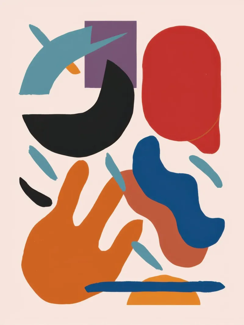 Forme ispirate a Maraoui poster con telaio in plastica da Bruce Juice