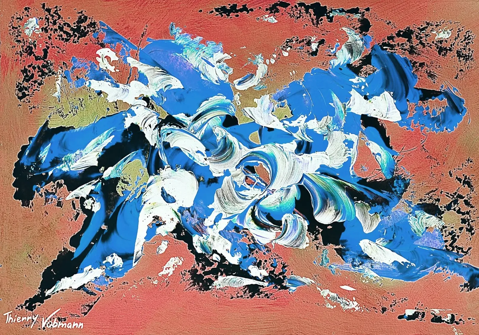 IDEAL GIFT 69 invers. poster con telaio in legno da Thierry Vobmann Abstract painting