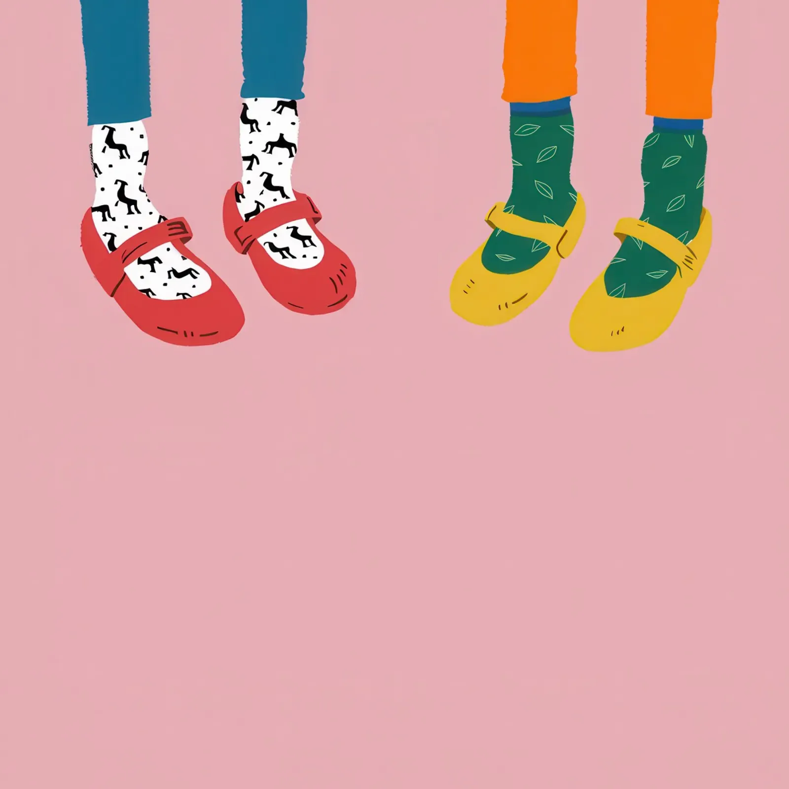 Cow Print Sock Fun canvas with Floater frame by Bruce Juice