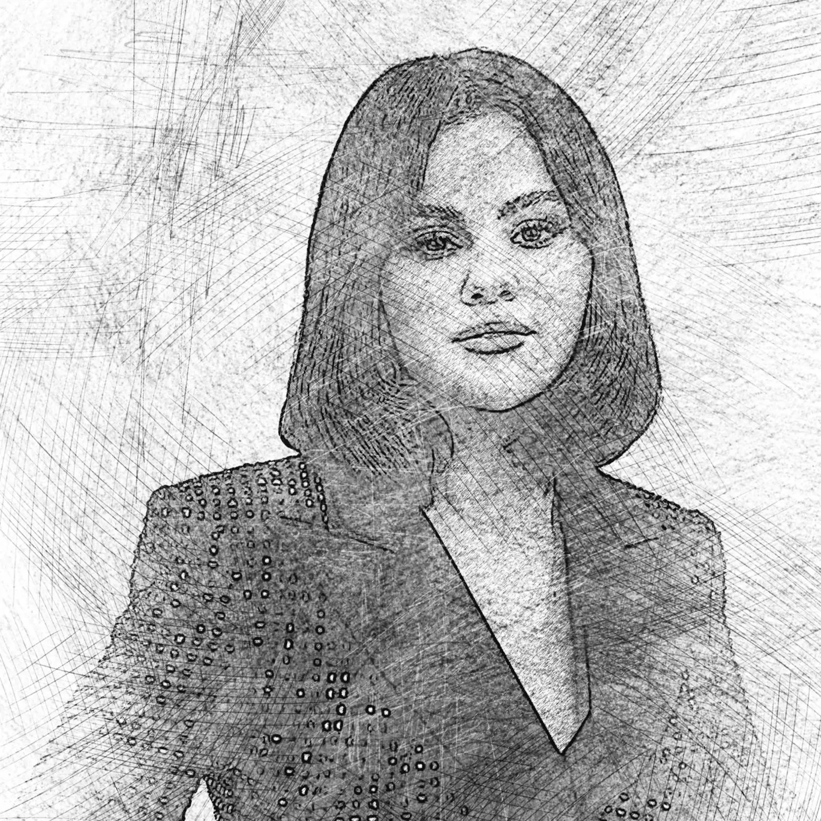 Selena Gomez - Scetch poster con telaio in legno da Trinara