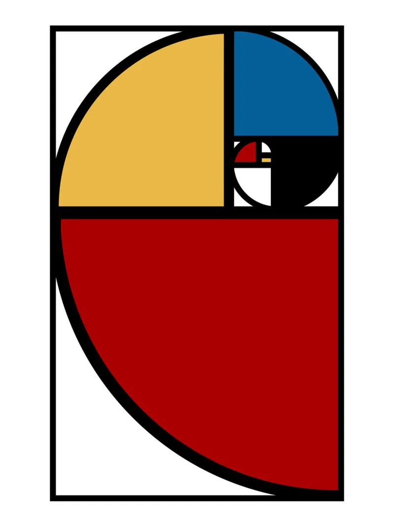 Rapporto aureo Fibonacci poster con telaio in legno da Mariel Toigo
