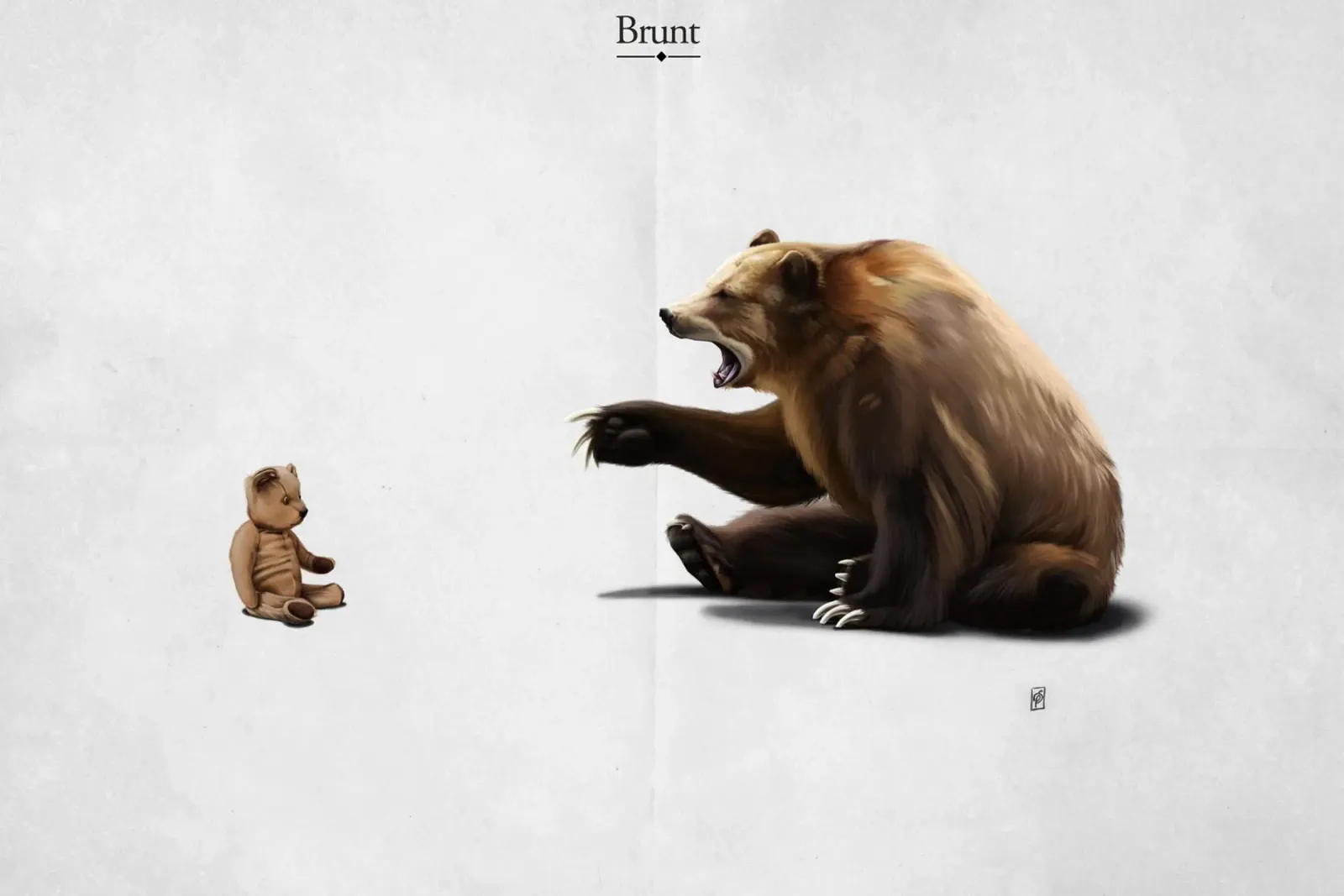 Brunt (Titled) tela con Cornice a cassetta da Rob Art | Illustration