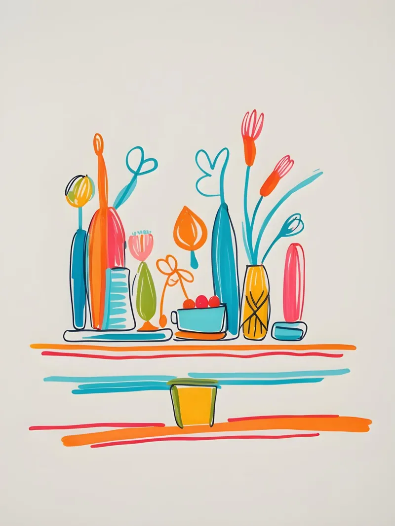 Caratteristiche del disegno piatto poster con telaio in alluminio da The Green Room