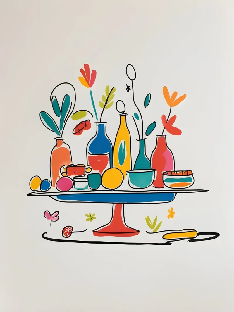 Caratteristiche del disegno piatto poster con telaio in legno da The Green Room