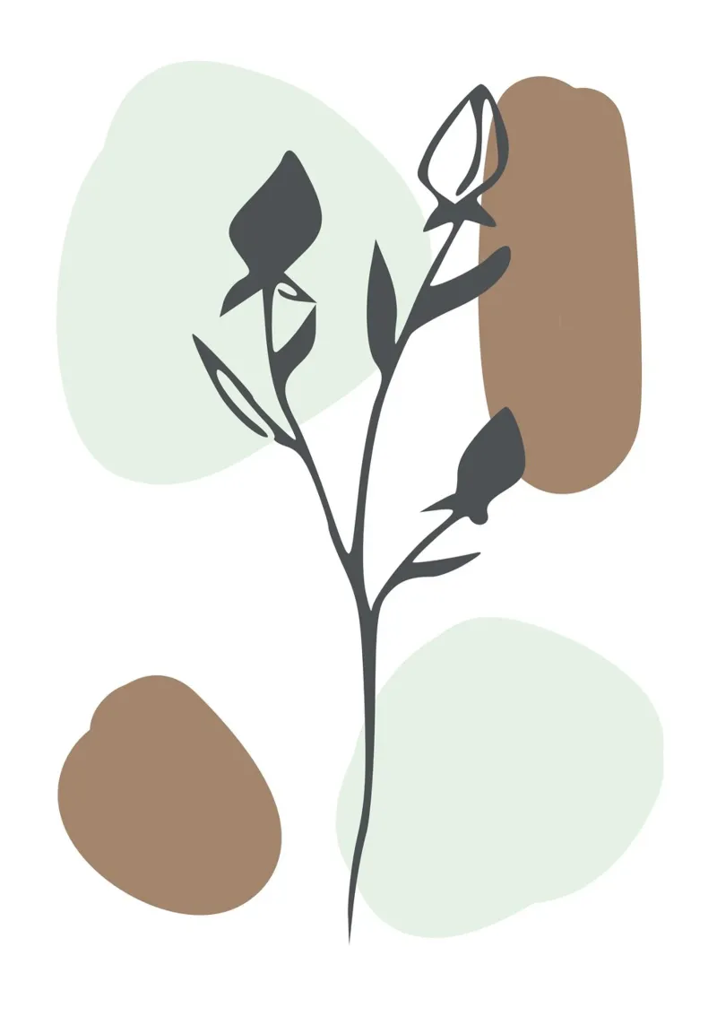dry branch with leaves poster con telaio in alluminio da vintageshop