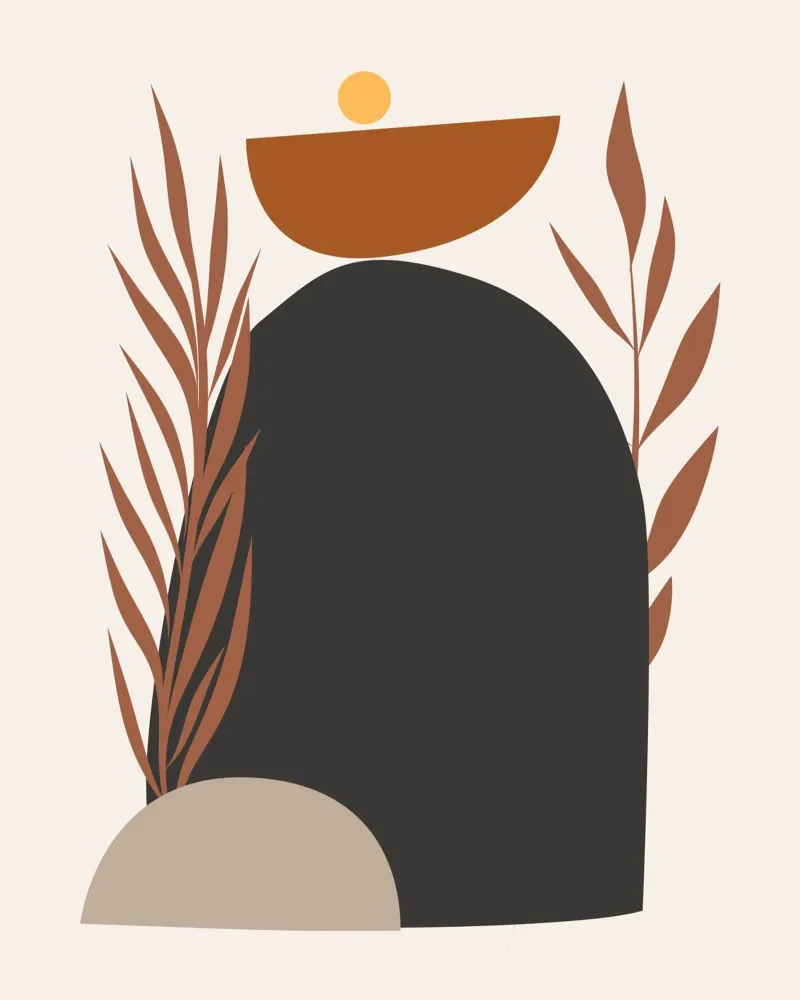 Pietra zen boho poster con telaio in legno da Little Dean