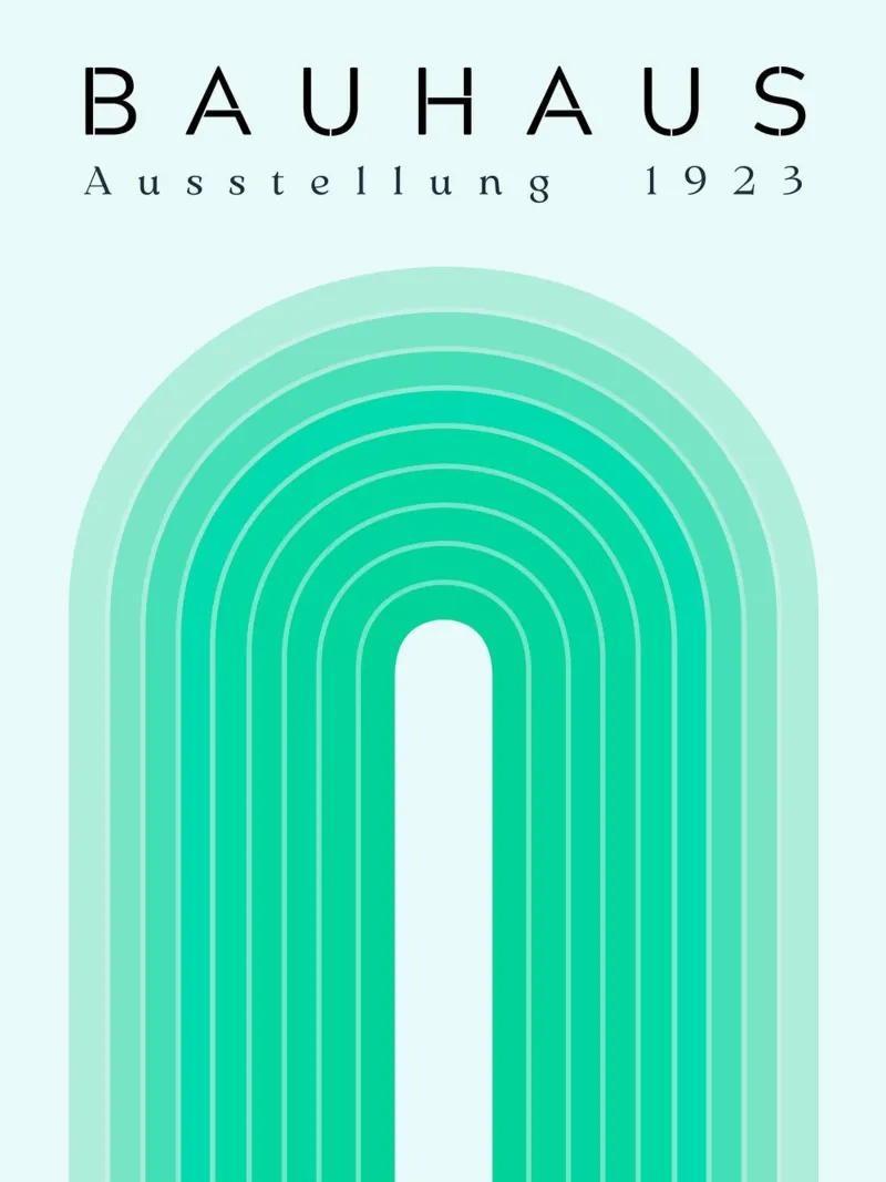 Bauhaus Arch Design - Arte da parete geometrica poster con telaio in alluminio da Studio Vibe
