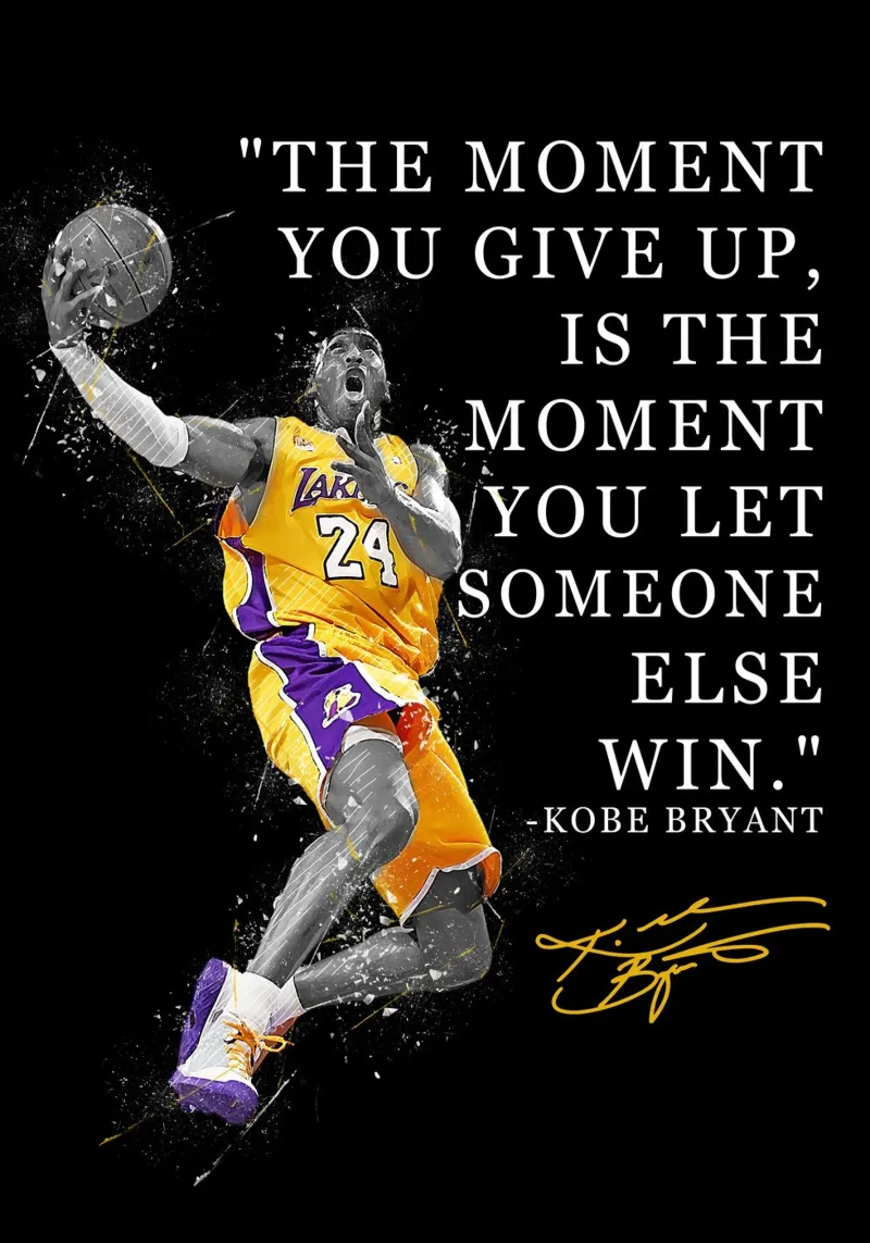 Kobe Bryant Quotes poster con telaio in legno da FreeArtStudio