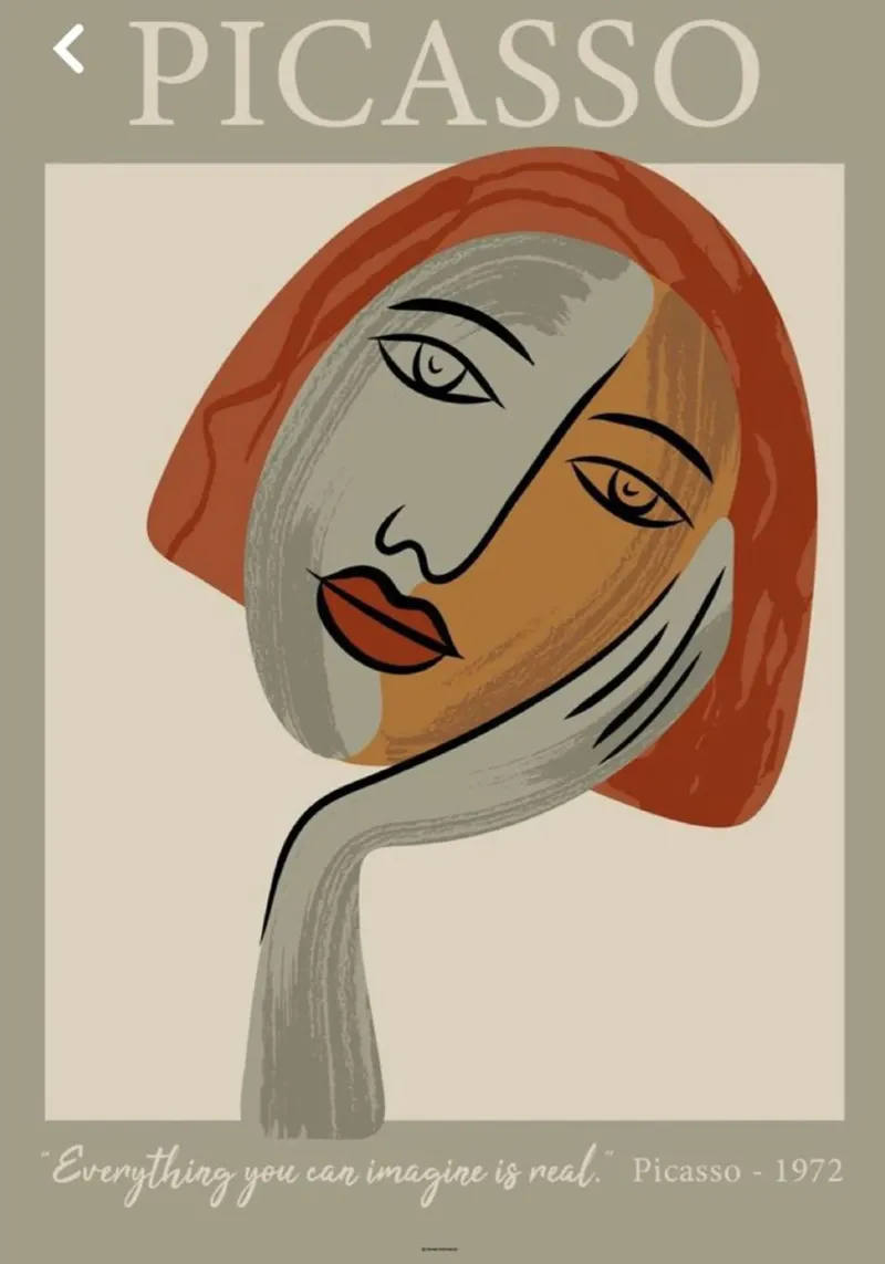 Tutto ciò che puoi immaginare è reale - Picasso 1972 poster con telaio in alluminio da Günstiger Laden