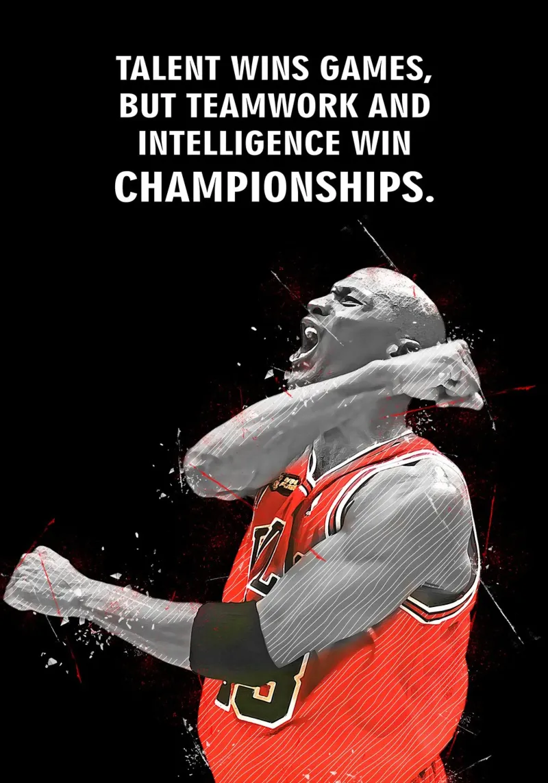 Michael Jordan Quotes poster con telaio in alluminio da FreeArtStudio