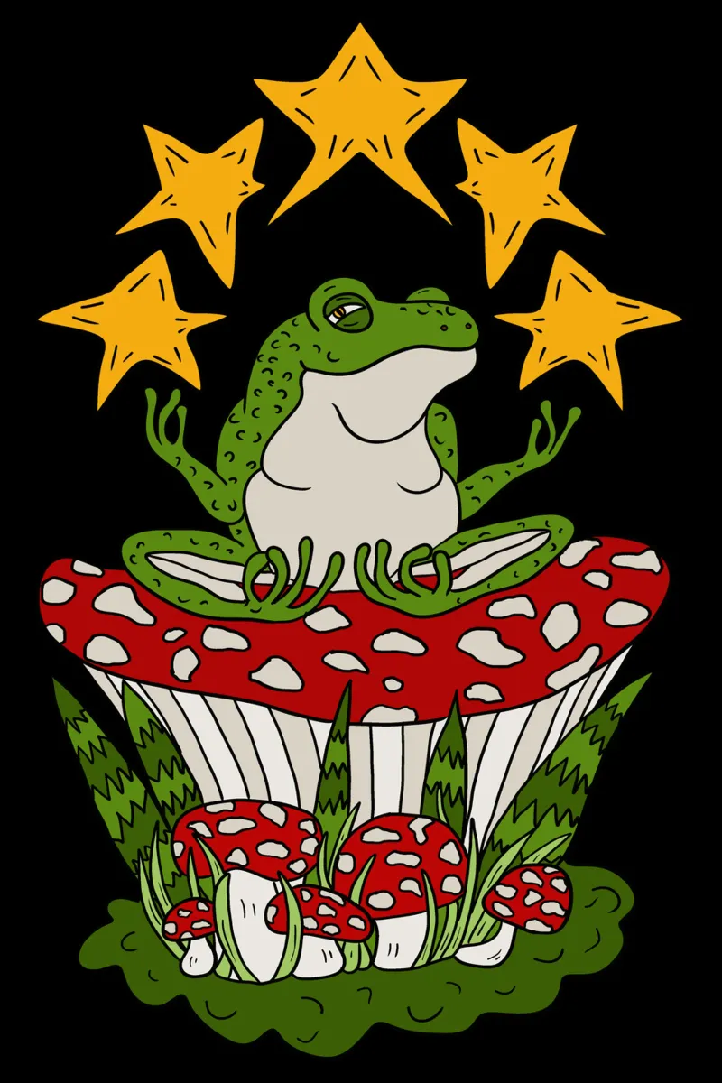 Zen frog tela con Cornice a cassetta da TijanaArtStudio88