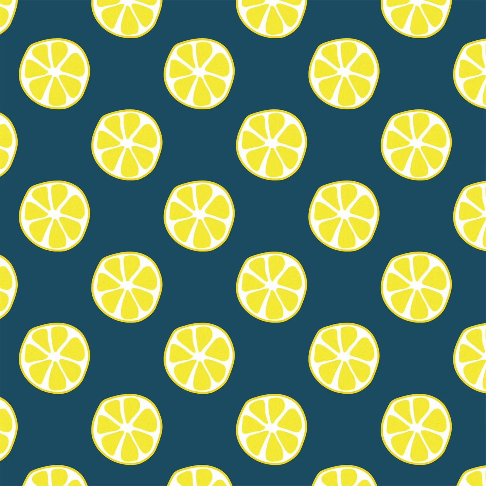 Lemon pattern canvas with Floater frame by Little Dean