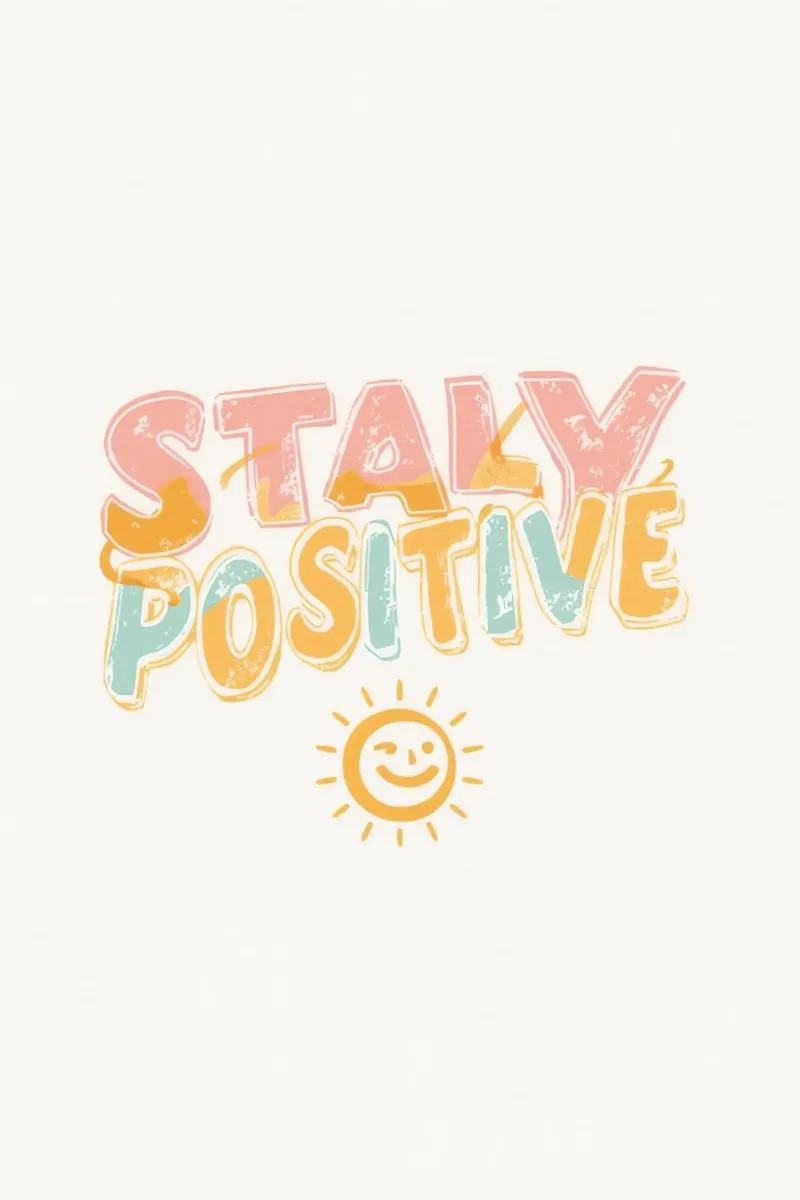 Stay Positive Texto con gráfico poster de DesignDoodle