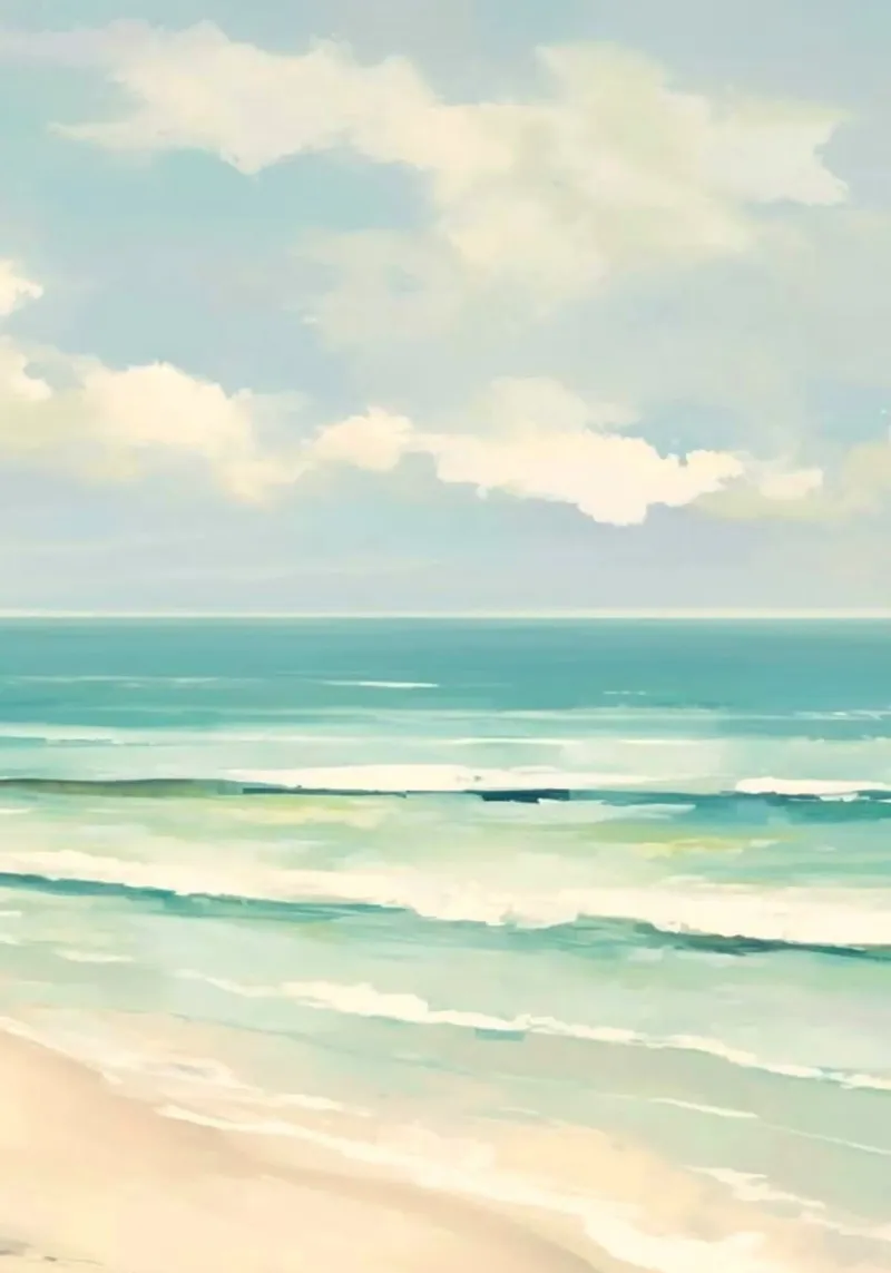 ocean shape layers poster con telaio in legno da kichin