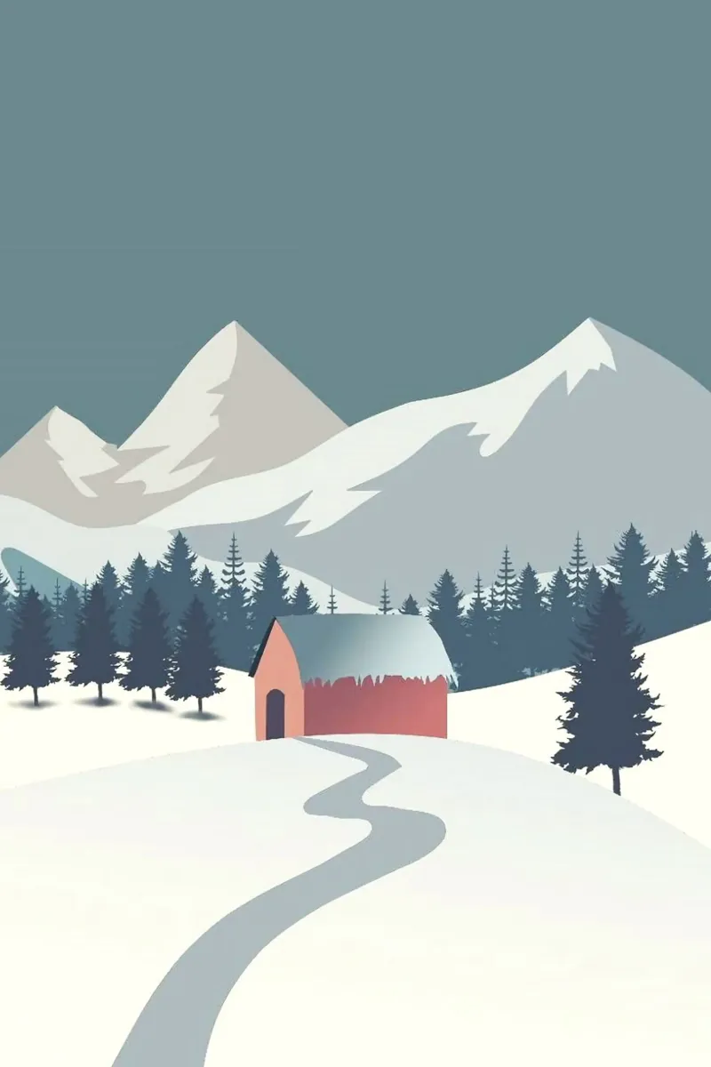 snow home poster con telaio in alluminio da kichin
