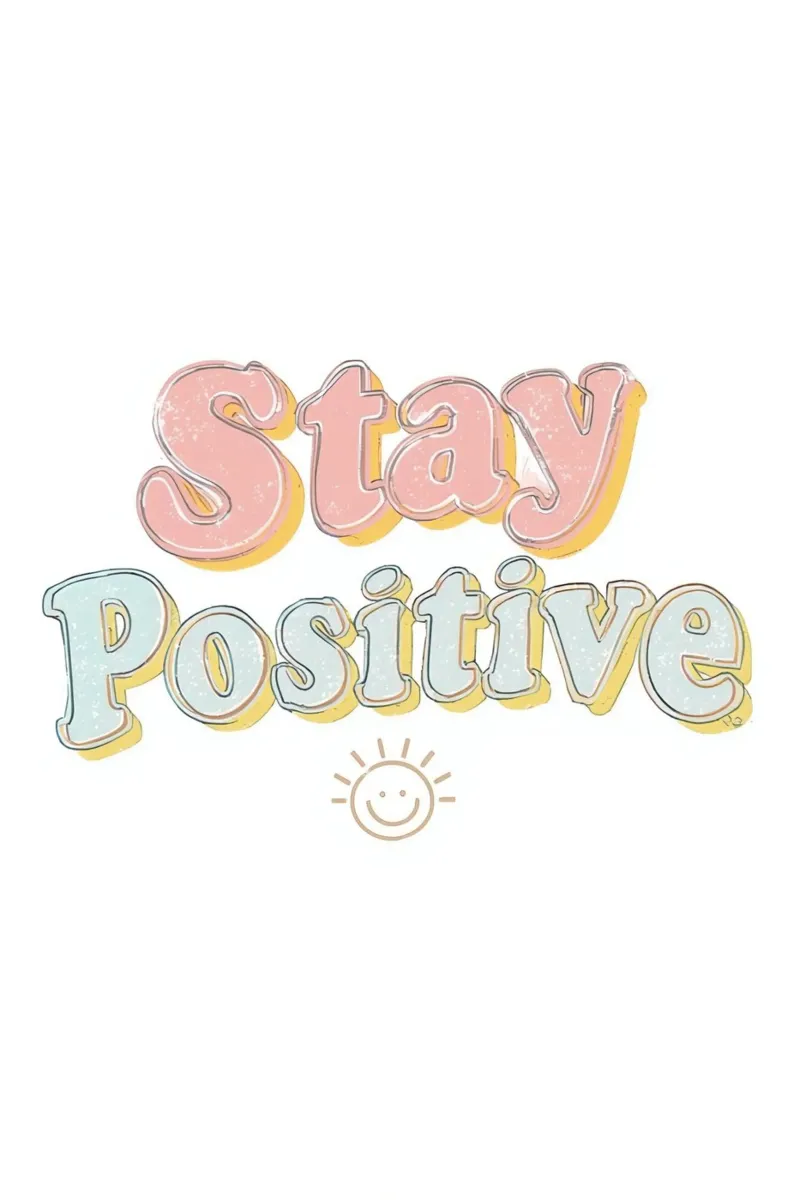 Positiv bleiben Grafik Leinwand mit Schattenfugenrahmen von DesignDoodle