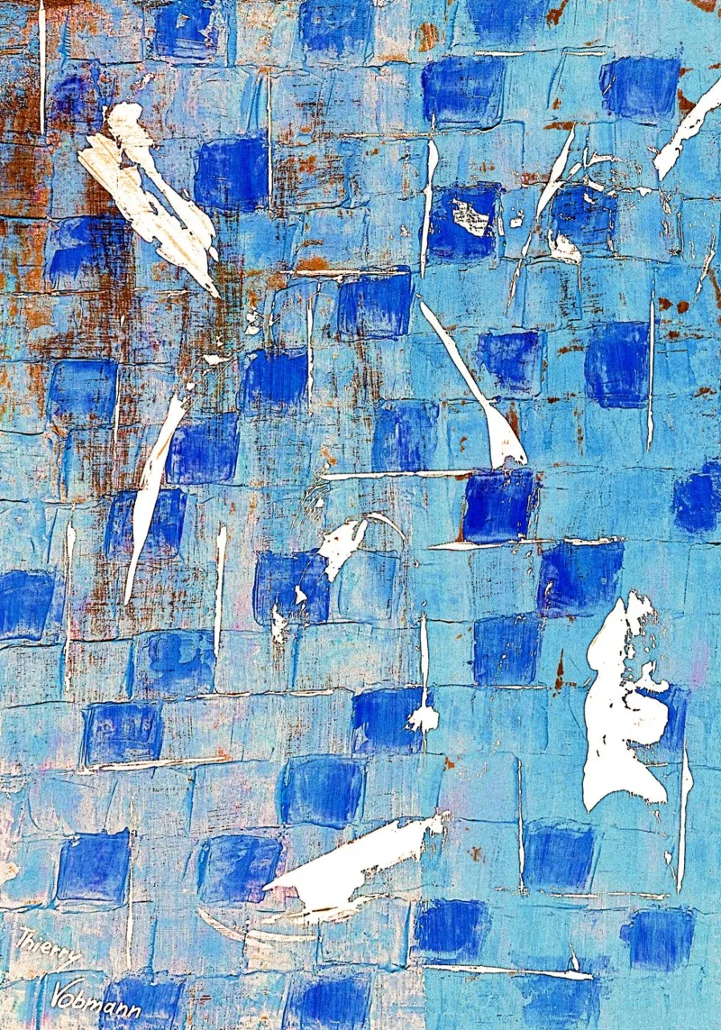IDEAL GIFT 70 invers poster con telaio in alluminio da Thierry Vobmann Abstract painting