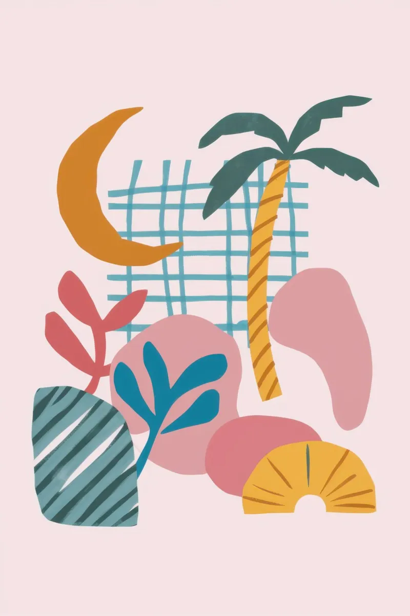 Palme del tramonto Boho poster da Bruce Juice