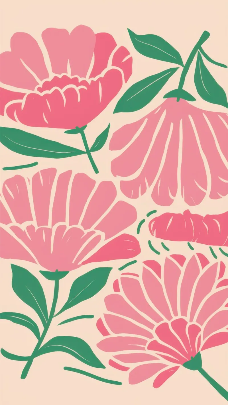 Fiori rosa semplici poster con telaio in alluminio da Bruce Juice