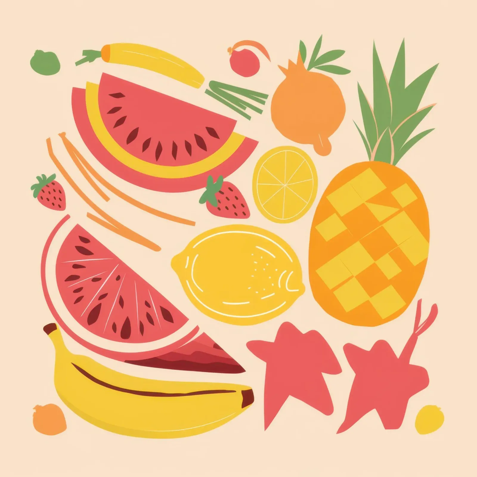 Insalata di frutta tropicale poster con telaio in plastica da Bruce Juice