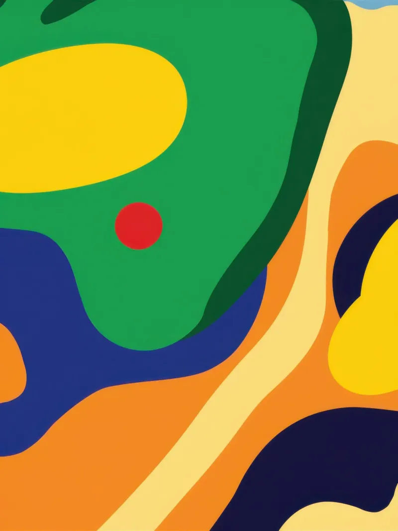 Campi di colore ondulati poster con telaio in alluminio da Bruce Juice