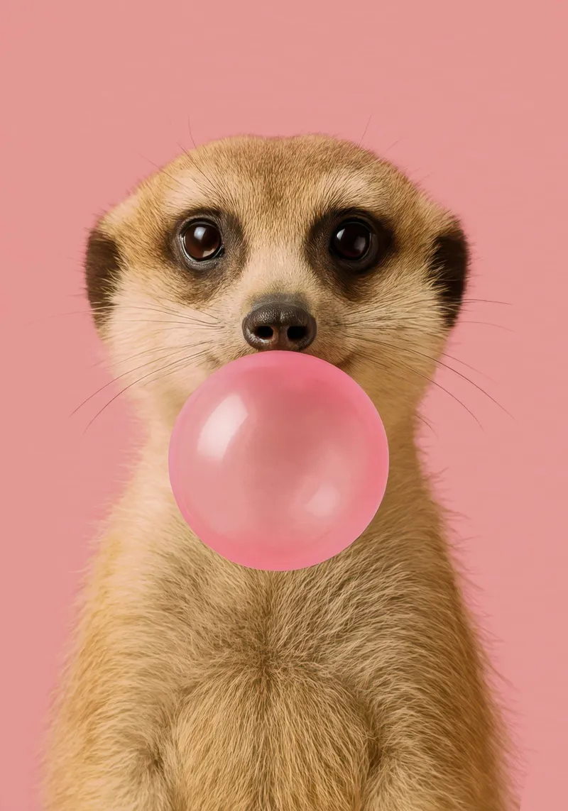Meerkat Blowing Bubblegum poster da Attaboy Dsgn