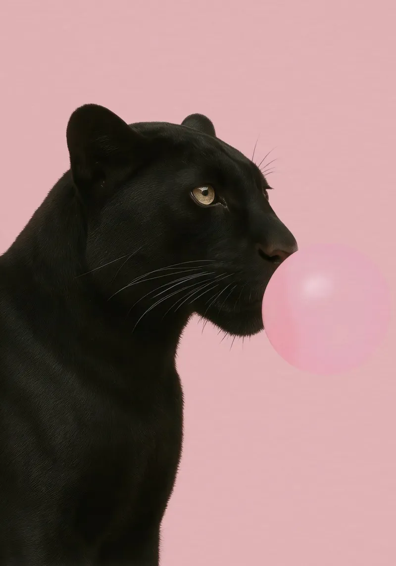 Panther Bubblegum poster con telaio in plastica da Attaboy Dsgn