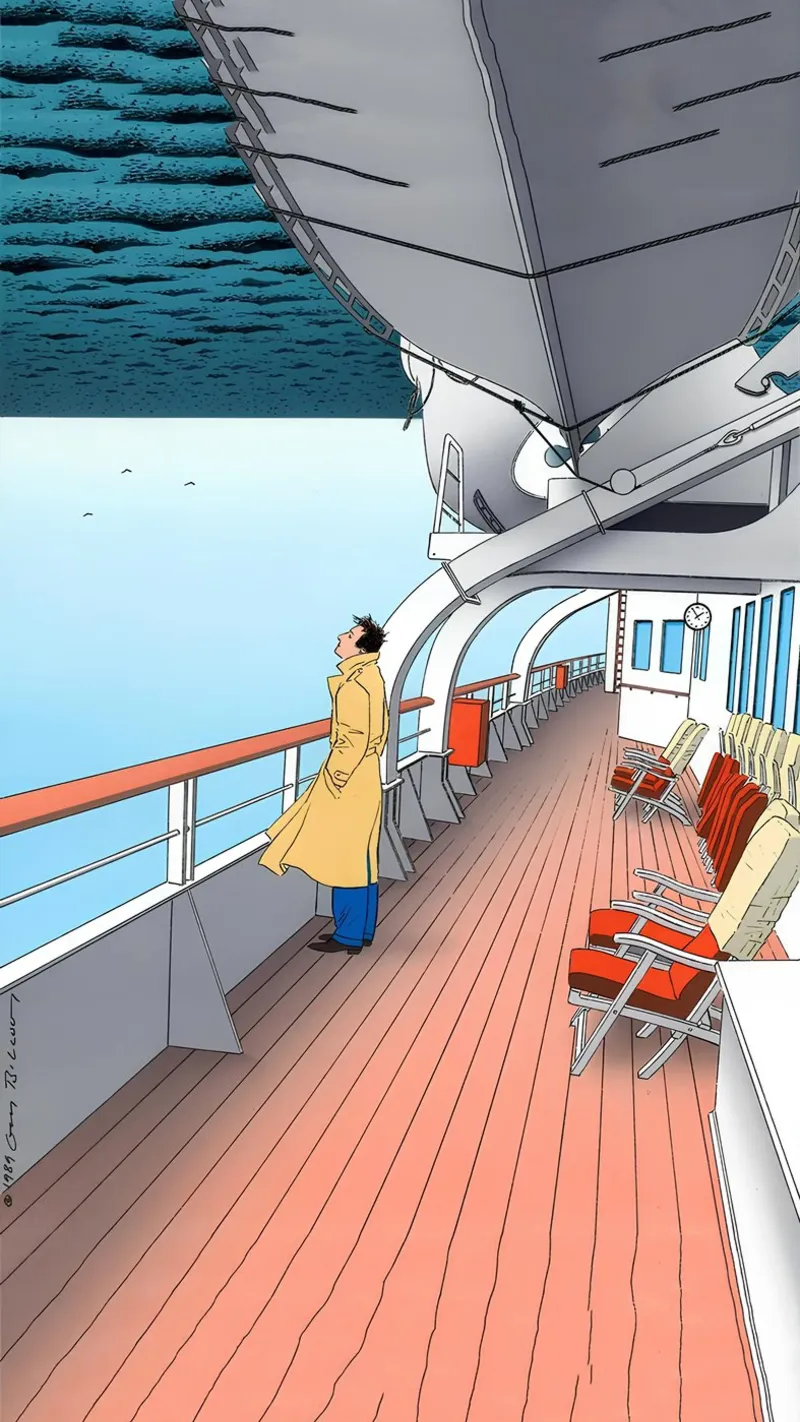 Poster a fumetti nautico, viaggio in mare, avventura poster con telaio in legno da NorwesClub
