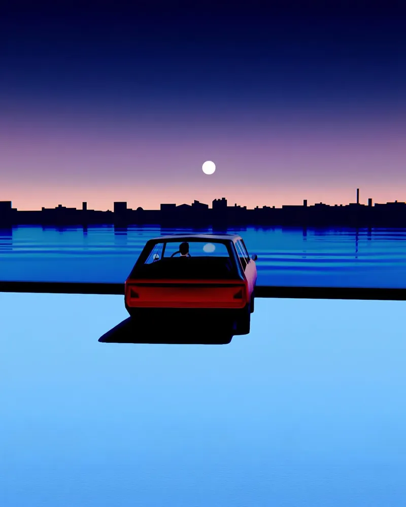 Outrun Sunset Car Poster, Synthwave, Ästhetik Poster von NorwesClub