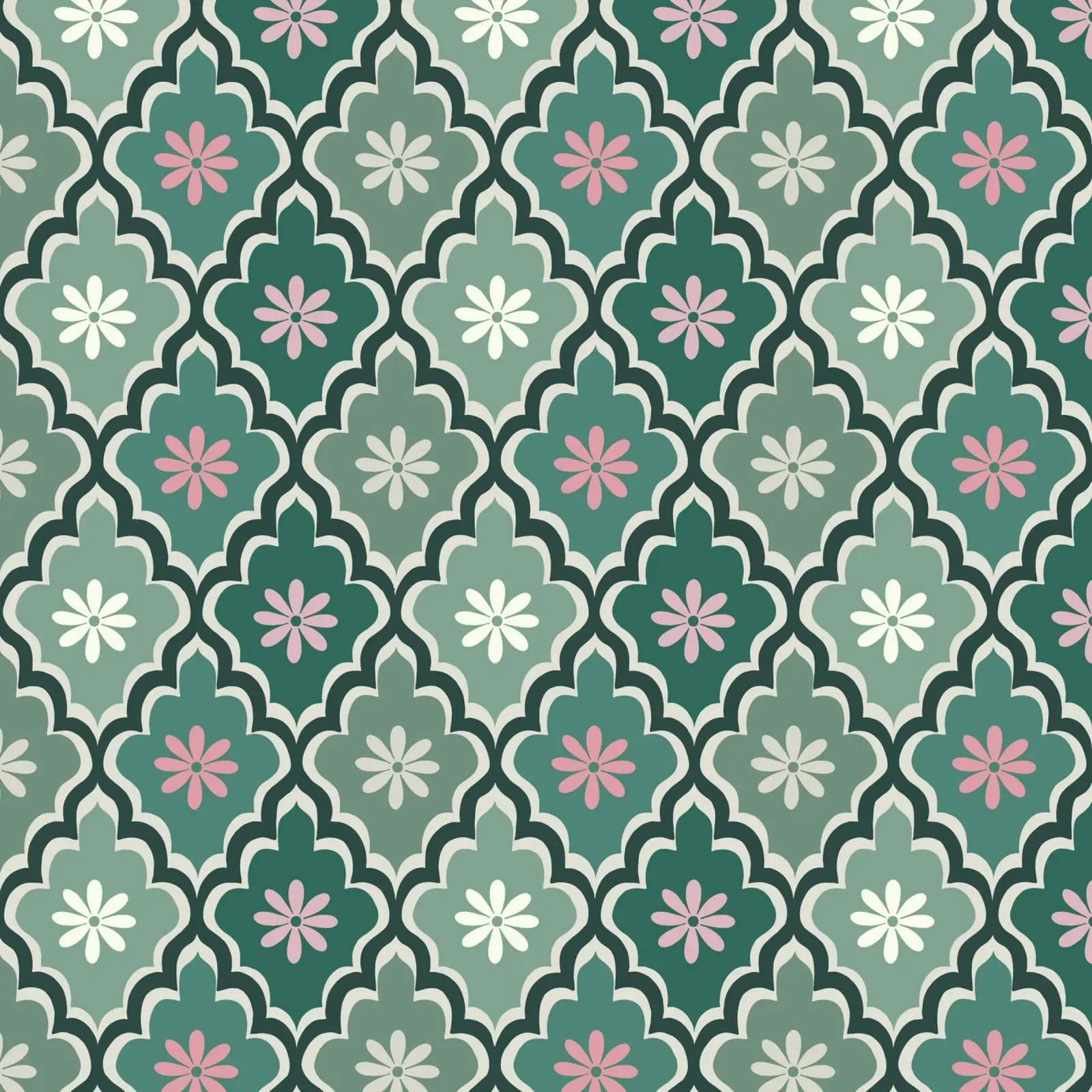 Moroccan Pastel pattern poster con telaio in alluminio da Vivi Nicolin