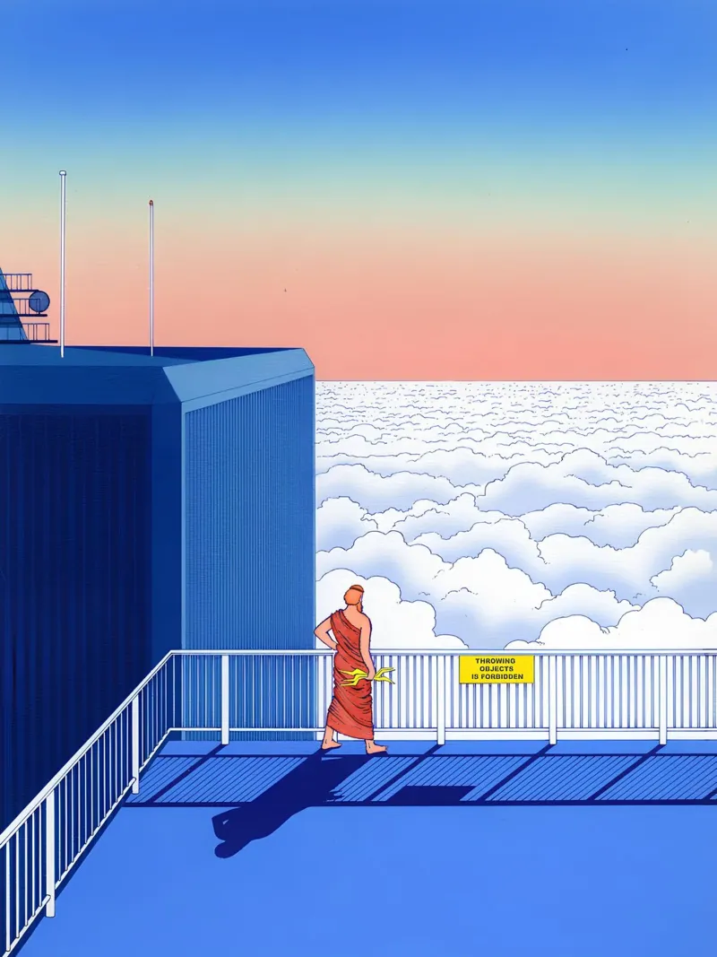 Dio greco su nave da crociera, Surrealismo, Pop Art tela con Cornice a cassetta da NorwesClub