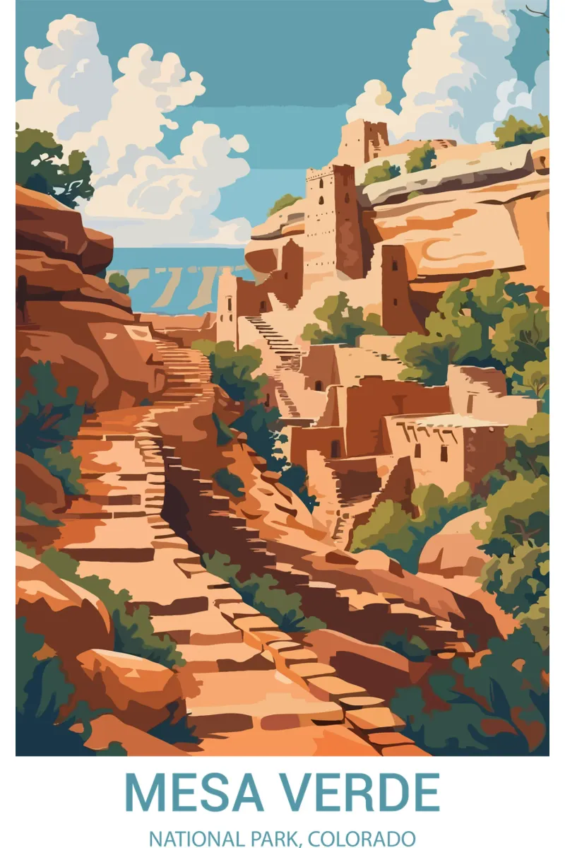 Parco nazionale di Mesa Verde, Colorado, USA tela con Cornice a cassetta da Wanderlust Vibes