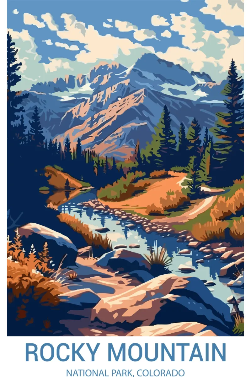 Parc national des Rocheuses, Colorado, États-Unis poster avec cadre en plastique de Wanderlust Vibes
