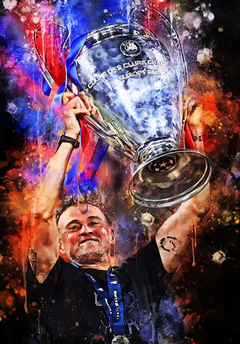 Luis Enrique poster con telaio in plastica da MasterInkArt