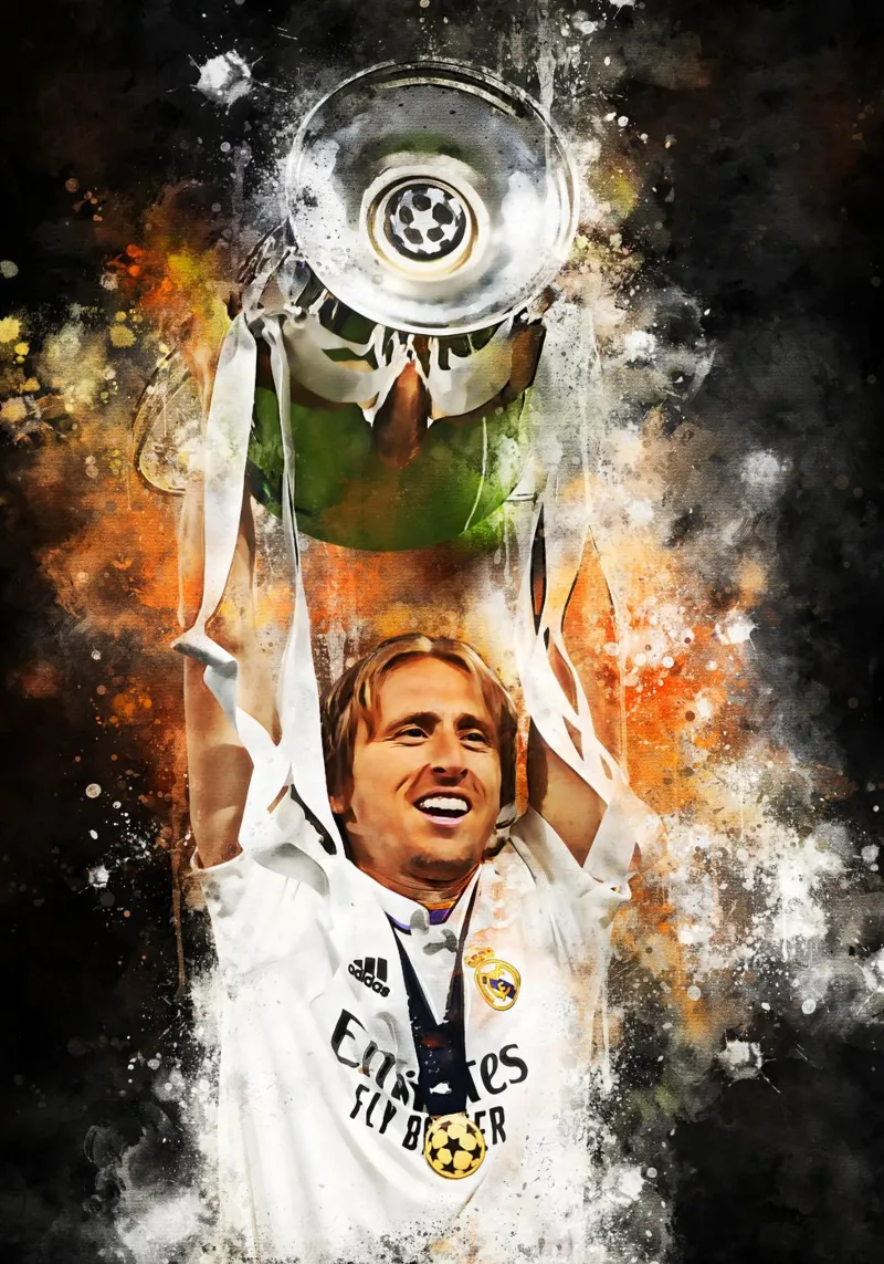 Luka Modric poster con telaio in plastica da MasterInkArt