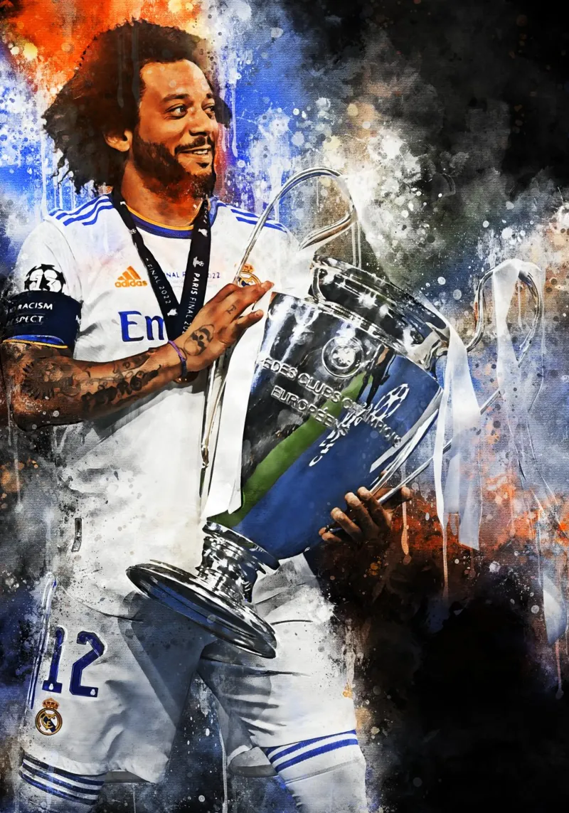 Marcelo Real Madrid poster con telaio in plastica da MasterInkArt