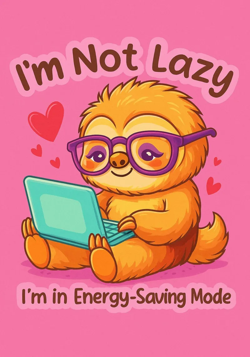 im not lazy sloth poster by paroongs