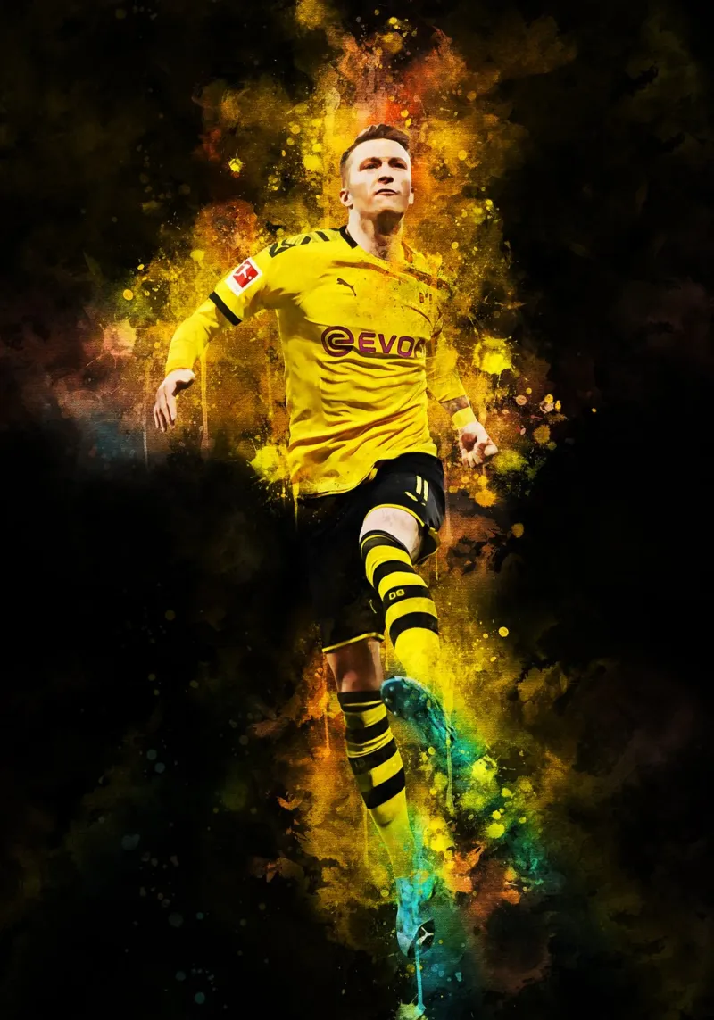 Marco Reus poster con telaio in alluminio da MasterInkArt