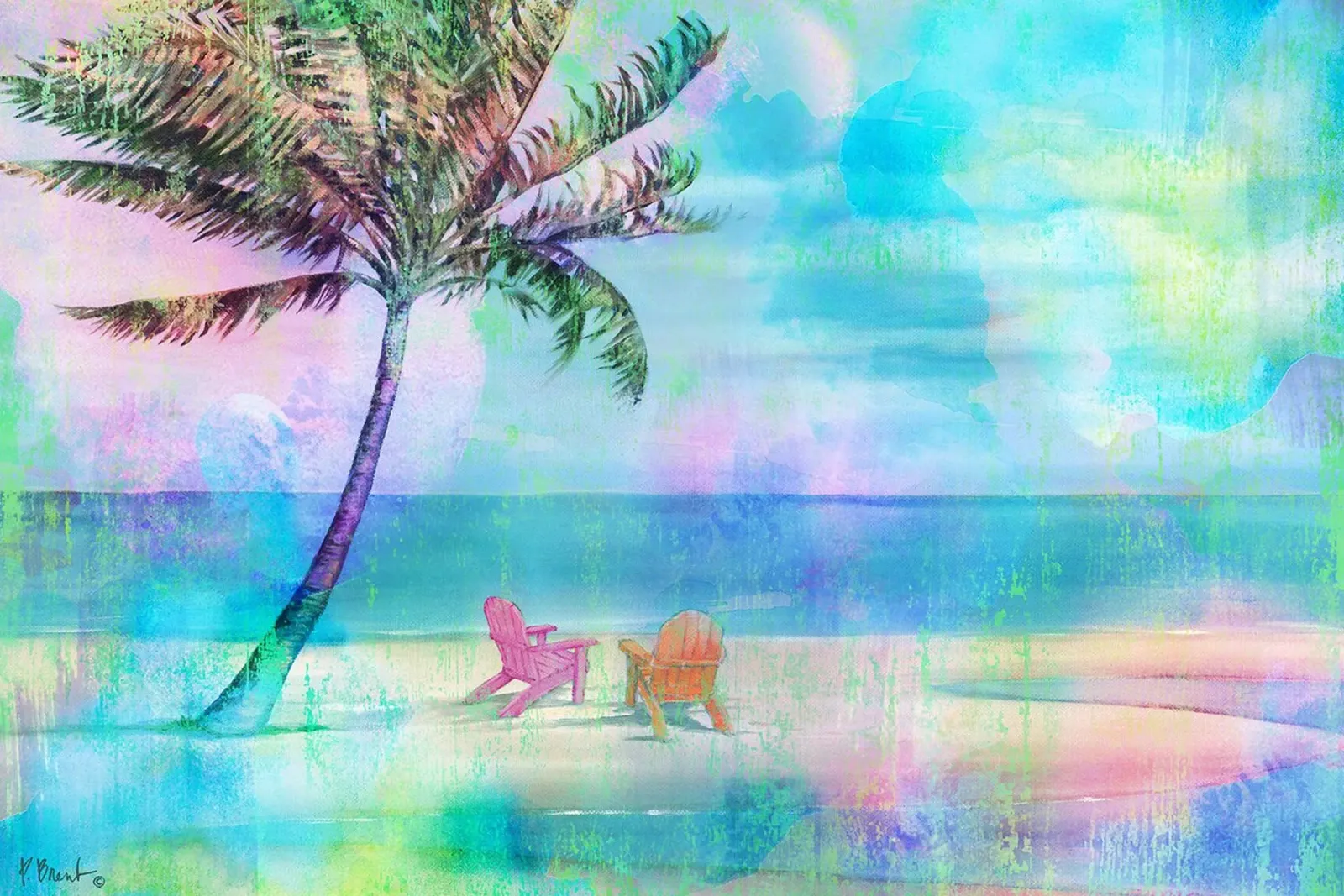 Ingresso Palm Mirage poster con telaio in legno da June Jordan